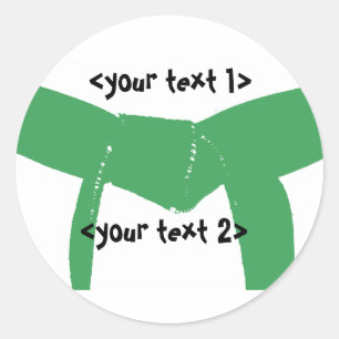 Adesivo Redondo Cinto verde das artes marciais