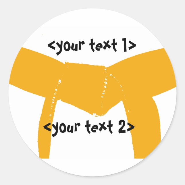 Adesivo Redondo Cintura Laranja de Artes Marciais (Frente)