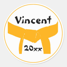 Adesivo Redondo Cintura Laranja de Artes Marciais