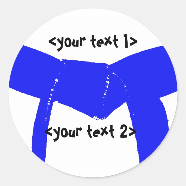 Adesivo Redondo Cinturão Azul de Artes Marciais (Frente)