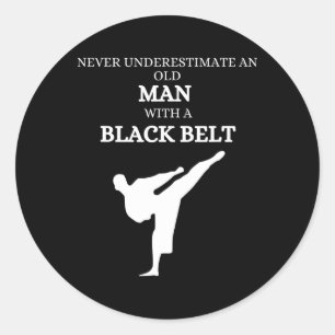 Adesivo Redondo Cinturão Negro Dizendo Artes Marciais Karate