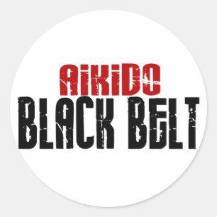 Adesivo Redondo Cinturão negro do Aikido