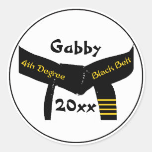 Adesivo Redondo Cinturão negro do grau das artes marciais 4o