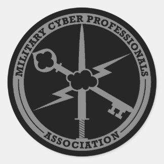 Adesivo Redondo Cinza adesiva do logotipo MCPA a preto
