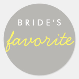Adesivo Redondo Cinza amarela favorita da noiva personalizada