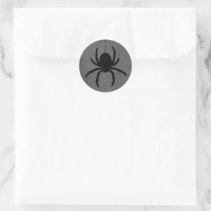 Adesivo Redondo Cinza Black Spooky Halloween Spider Stickers