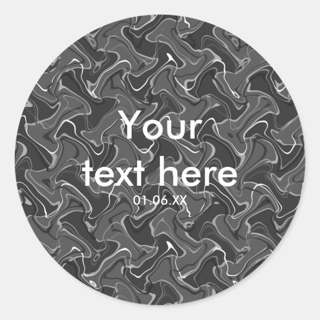 Adesivo Redondo Cinza branca, Abstrato branca, Vinhetas do Partido (Frente)