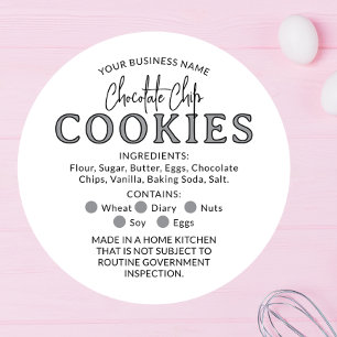 Adesivo Redondo Cinza branca Chocolate Cookies Algodão - Vinheta-L