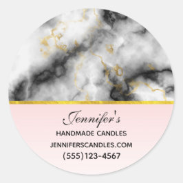 Adesivo Redondo Cinza branca moderna com Dourada faixa de opções