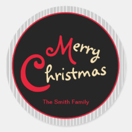 Adesivo Redondo Cinza branco Pinstripe Arco vermelho preto