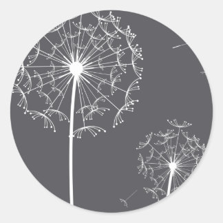 Adesivo Redondo cinza de dandelion