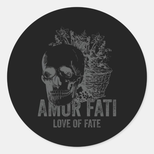 Adesivo Redondo Cinza De Filosofia Estática Com Estoicismo De Trad (Frente)