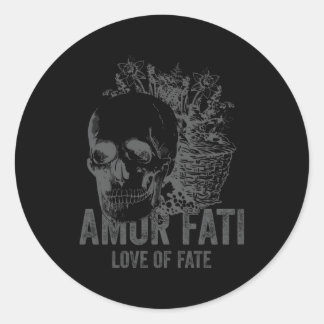 Adesivo Redondo Cinza De Filosofia Estática Com Estoicismo De Trad