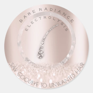 Adesivo Redondo Cinza de Rosa da Retirada do Cabelo de Eletrolise