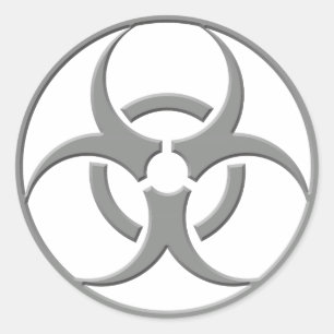 Adesivo Redondo Cinza do Biohazard
