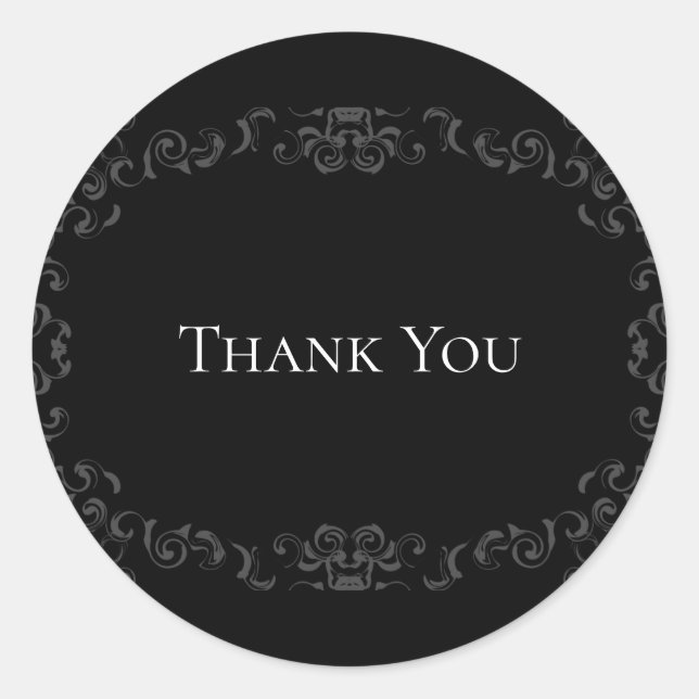 Adesivo Redondo Cinza e Casamento Gótico Negra (Frente)