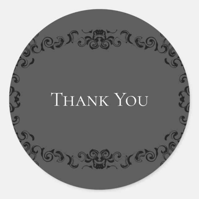 Adesivo Redondo Cinza e Casamento Gótico Negra (Frente)