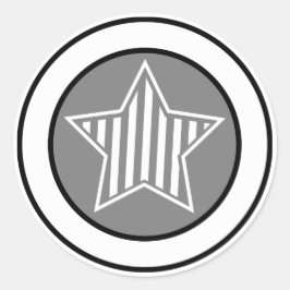 Adesivo Redondo Cinza e White Star Sticker