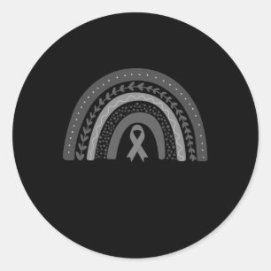 Adesivo Redondo Cinza Em Maio Tumor Do Cancer Do Arco-Íris