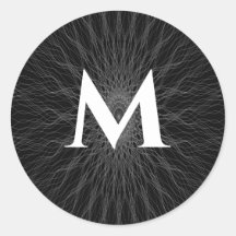 Cinza faz ondas monograma preto