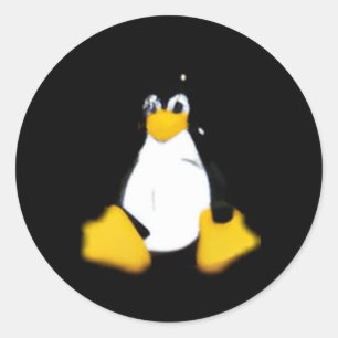 Adesivo Redondo Cinza Linux Linux Pequeno