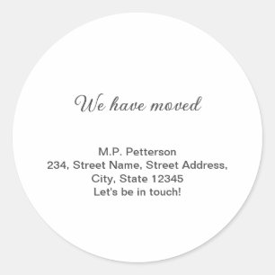 Adesivo Redondo cinza mínima que movemos para adicionar o nome e o