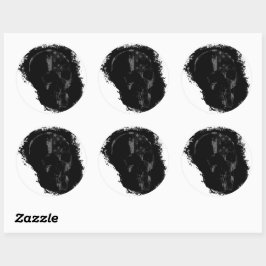 Adesivo Redondo Cinza Negra PATRIOT SKULL