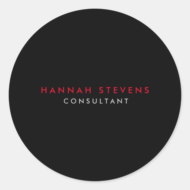 Adesivo Redondo Cinza Negra Red Professional Modern (Frente)