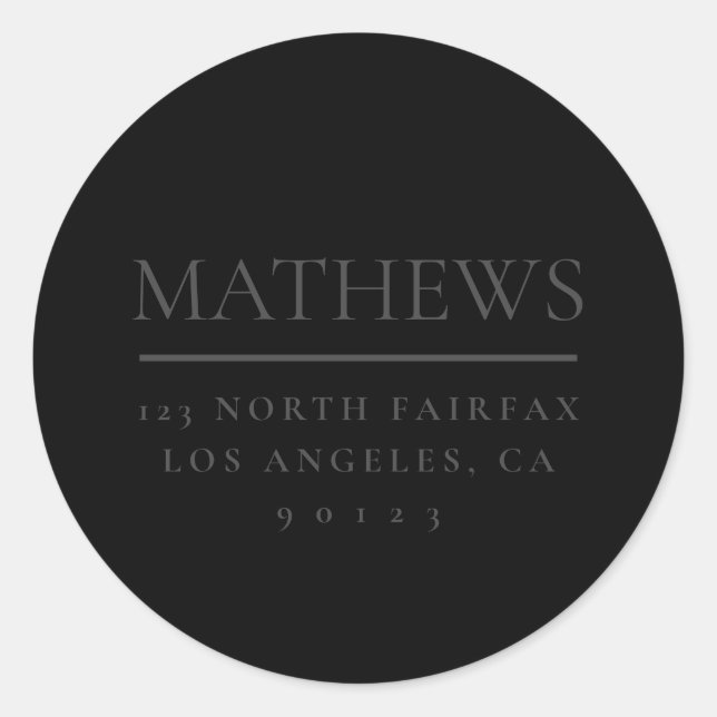 Adesivo Redondo Cinza Preta e Escura (Frente)