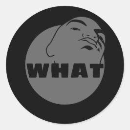 Adesivo Redondo cinza preto | Mug hot | Yo Man O Que Você Quer