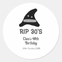 Cinza preto RIP 30's 40º aniversário chapéu de bru