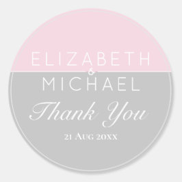 Adesivo Redondo Cinza Rosa De Açúcar Agradeço-Lhe Os Pinheiros