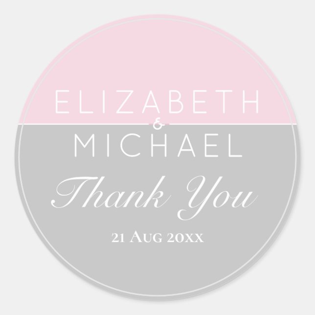 Adesivo Redondo Cinza Rosa De Açúcar Agradeço-Lhe Os Pinheiros (Frente)