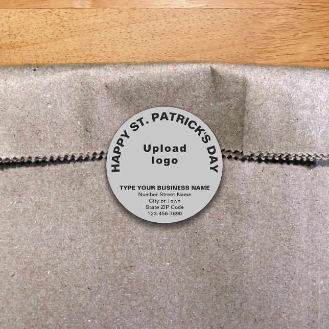 Adesivo Redondo Cinza Saint Patrick Business Round Sticker (Criador carregado)