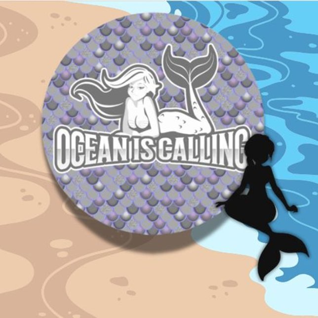 Adesivo Redondo Cinza Sereia Custa (Add a touch of magic with this adorable Mermaid Cute Grey Classic Round Sticker)