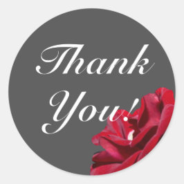 Adesivo Redondo Cinza Vermelha Brilhante Agradeço A Vinheta Redond