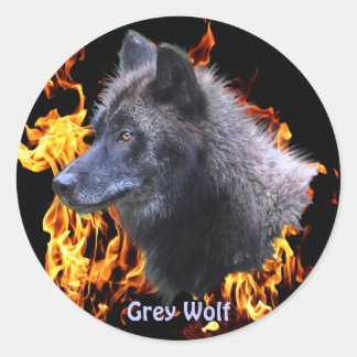 Adesivo Redondo CINZA WOLF & FOREST FIRDlife Supporter
