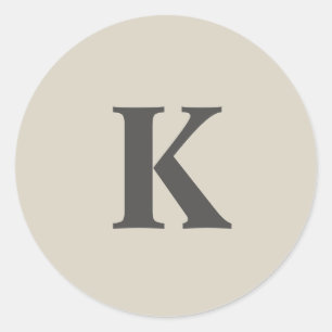 Adesivo Redondo Cinzas Cute Monogramadas