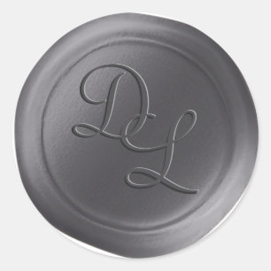 Adesivo Redondo Cinzas de aço 2 - Letra Monogramx Seal