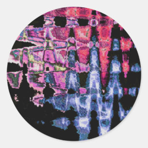 Adesivo Redondo Cinzas de Cinza Roxo bonito e Aquarelas Negras