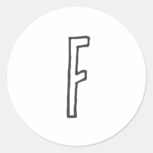 Adesivo Redondo Cinzas e Letra Branca Inicial Monograma Simples