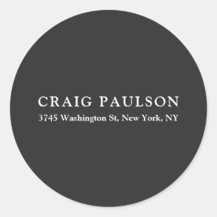 Adesivo Redondo Cinzas Escuras Clássicas Elegantes Simples