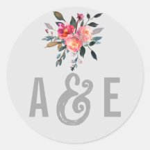 Cinzas modernas | Flower Wedding Envelope Seals