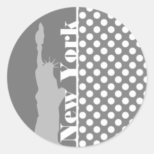 Adesivo Redondo Cinzas; Nova Iorque