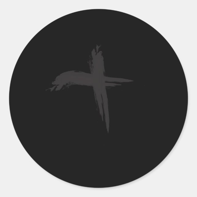 Adesivo Redondo Cinzas Quarta-feira Ashton Páscoa Católica Cruz (Frente)