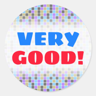 Adesivo Redondo Cinzas, roxo, bege, quadrados azuis/teste padrão