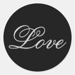 Adesivo Redondo Cinzas sofisticadas Pocena de Casamento de Amor Ne