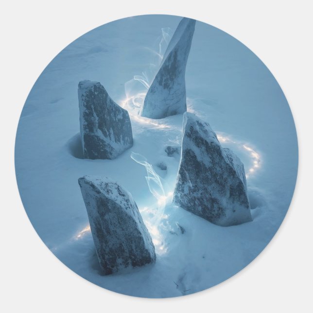 Adesivo Redondo Circle of Light in the Snow (Frente)