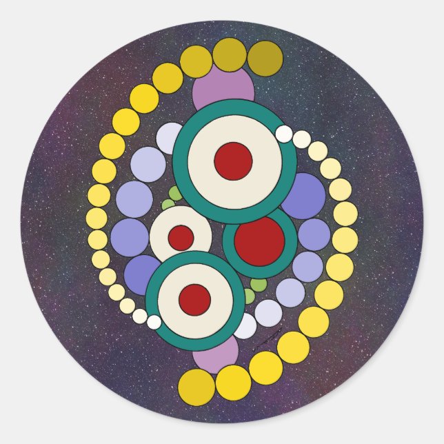 Adesivo Redondo Circles Abstract Artwork (Frente)