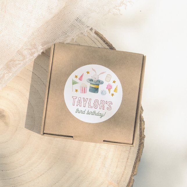 Adesivo Redondo Circo Animal | Festa de aniversário de Carnaval de (Criador carregado)